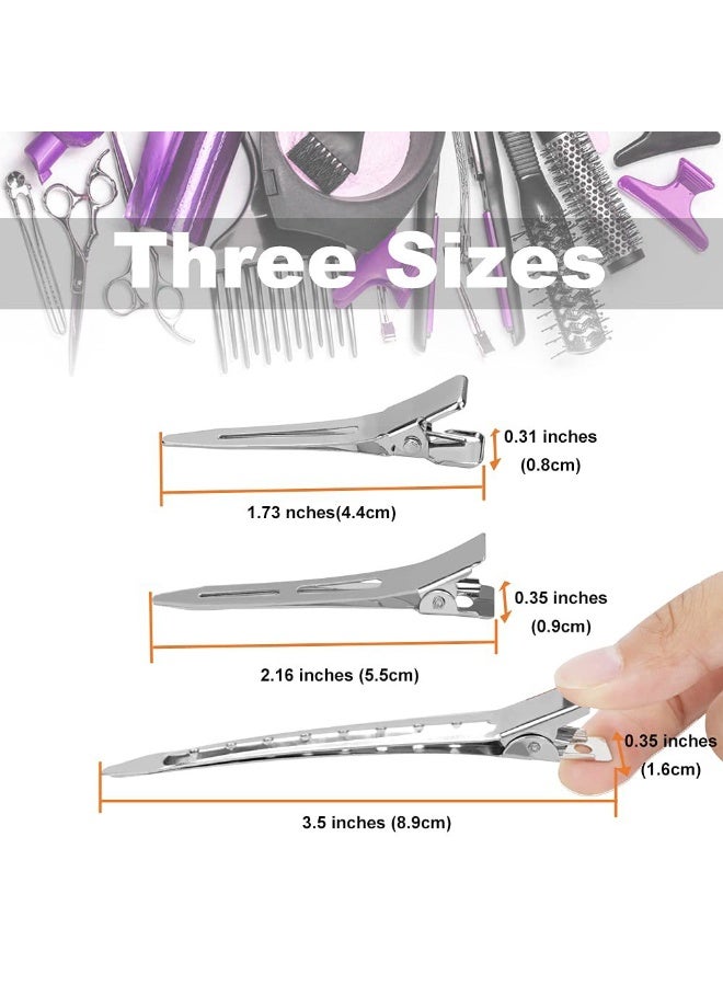 60pcs Metal Duckbill Hair Clips for Women Styling Partitions, Silver Hair Clips for Long Hair, Alligator Curlers for Thick Curlers, Salon, Bows DIY - Image 3