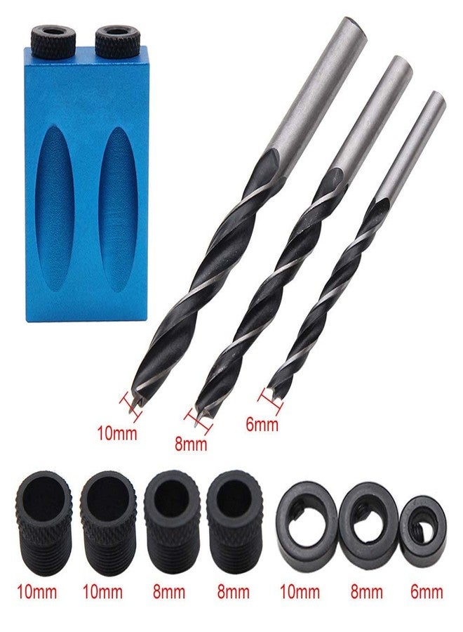 Yetaha 14Pcs Pocket Hole Jig, 15 Degree Dowel Drill Joinery Kit Hole Screw Jig with 6/8/10mm Drive Adapter for Woodworking Angle Drilling Holes, Carpenters Woodwork Guides Joint Angle Carpentry Locator - Image 5