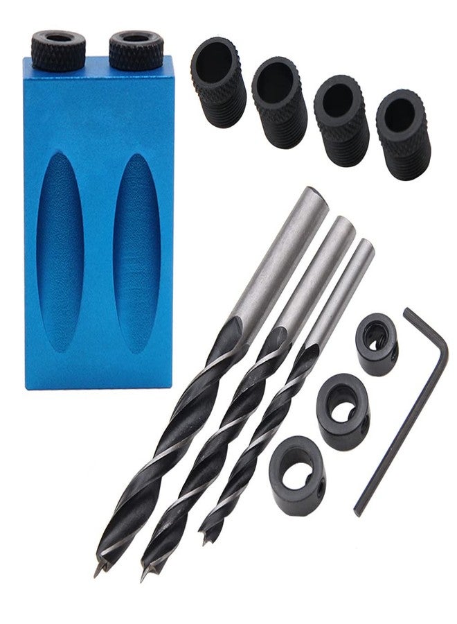 Yetaha 14Pcs Pocket Hole Jig, 15 Degree Dowel Drill Joinery Kit Hole Screw Jig with 6/8/10mm Drive Adapter for Woodworking Angle Drilling Holes, Carpenters Woodwork Guides Joint Angle Carpentry Locator - Image 1