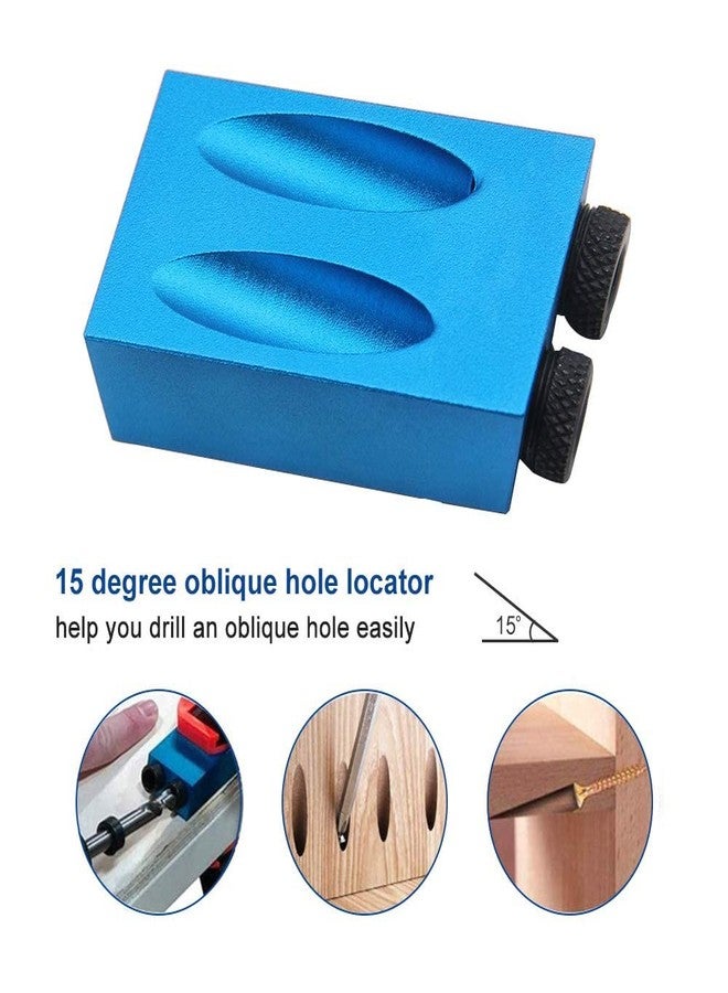 Yetaha 14Pcs Pocket Hole Jig, 15 Degree Dowel Drill Joinery Kit Hole Screw Jig with 6/8/10mm Drive Adapter for Woodworking Angle Drilling Holes, Carpenters Woodwork Guides Joint Angle Carpentry Locator - Image 3