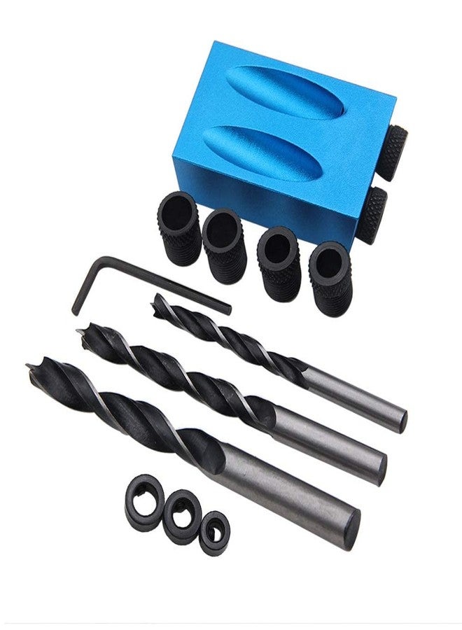 Yetaha 14Pcs Pocket Hole Jig, 15 Degree Dowel Drill Joinery Kit Hole Screw Jig with 6/8/10mm Drive Adapter for Woodworking Angle Drilling Holes, Carpenters Woodwork Guides Joint Angle Carpentry Locator - Image 2