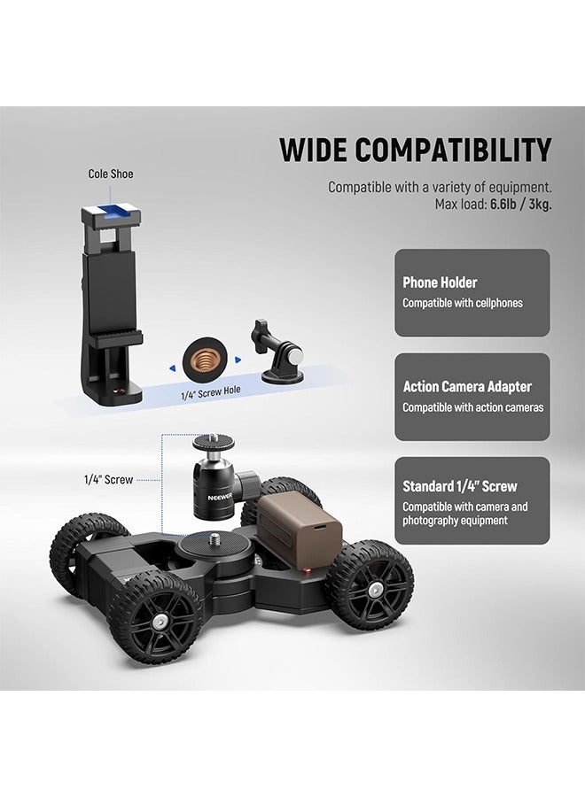 Motorized Camera Slider Dolly with Dual Motor Drive, App Control, 5H Runtime for GoPro iPhone Android Samsung DSLR Camera - Image 4