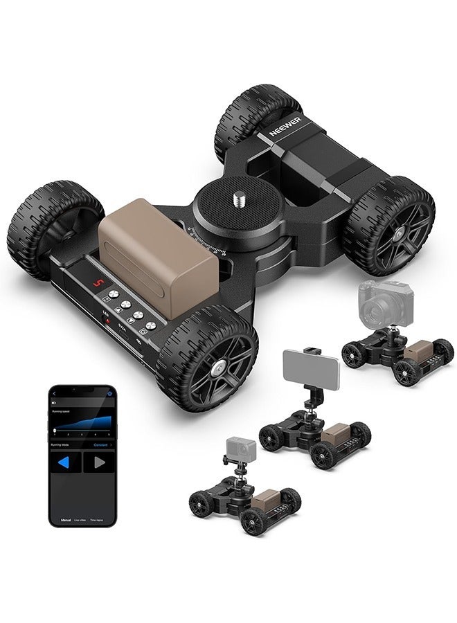 Motorized Camera Slider Dolly with Dual Motor Drive, App Control, 5H Runtime for GoPro iPhone Android Samsung DSLR Camera - Image 1