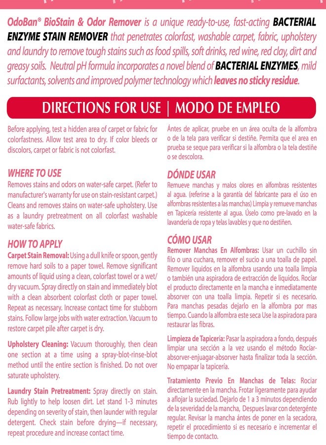 OdoBan Professional Cleaning and Odor Control Solutions, Ready-to-Use Biostain and Odor Remover, Made in the USA, 1 Gallon - Image 4