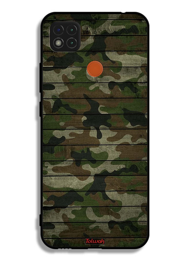 Tolwak Xiaomi Redmi 9C Protective Case Cover Camouflage Wooden Pattern  - Image 2
