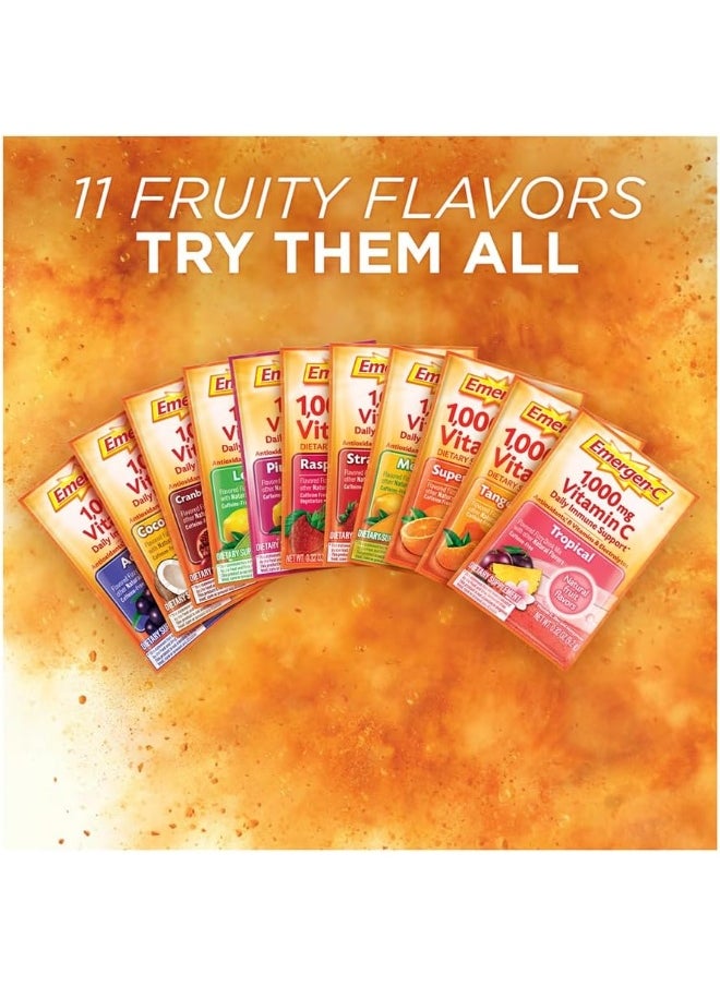 Emergen-C (30 Count Super Orange Flavor 1 Month Supply) Dietary Supplement Fizzy Drink Mix With 1000Mg Vitamin C 0.32 Ounce Packets Caffeine Free  - Image 4