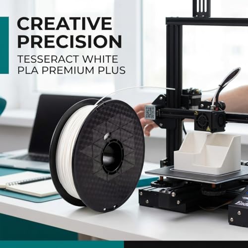 Tesseract 1.75mm PLA Premium Plus 3D Printing Filament (1 KG Spool) - White - Image 5