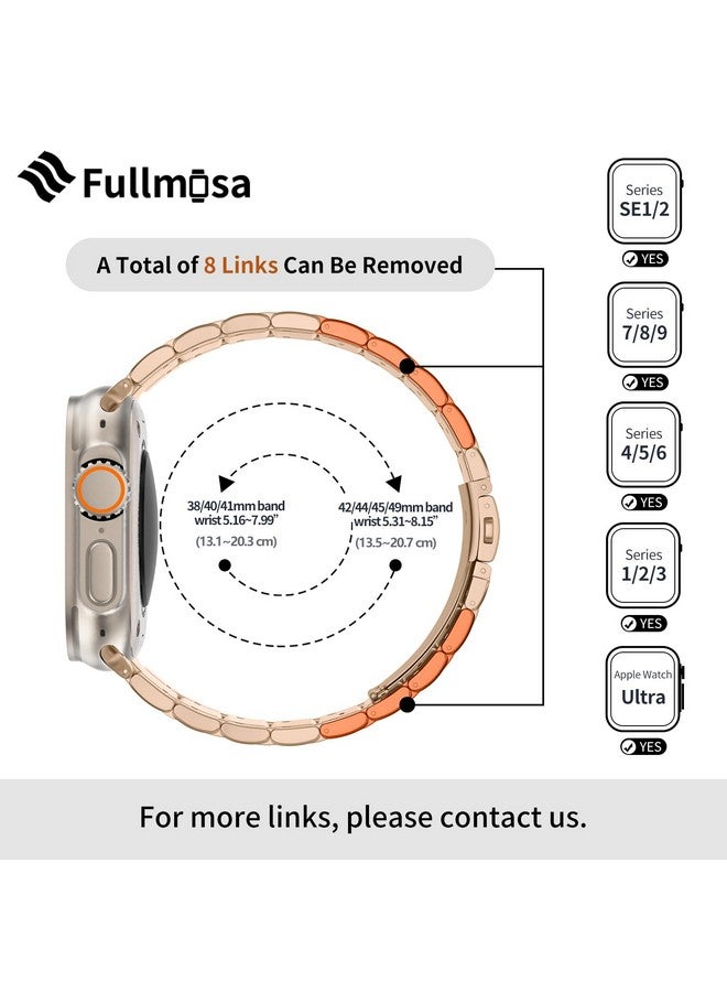 فولموزا سوار ساعة آبل المتوافق من فولموسا 49 مم 45 مم 44 مم 42 مم 41 مم 40 مم 38 مم، سوار ساعة آبل من الفولاذ المقاوم للصدأ مع حافظة معدنية لسلسلة ساعات آبل ألترا ألترا 2 8 7 6 5 4 3 2 1 SE، 49 مم ذهبي وردي - Image 4