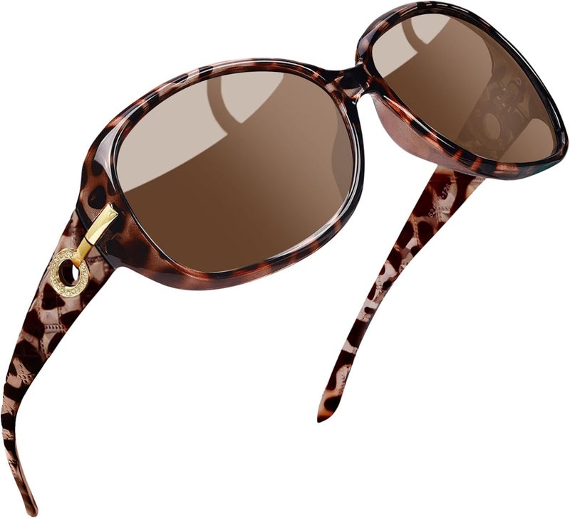 Joopin Big Womens Sunglasses Polarized Trendy Sun Glasses Large Rectangle UV Protection Rhinestone Sunnies - Image 1