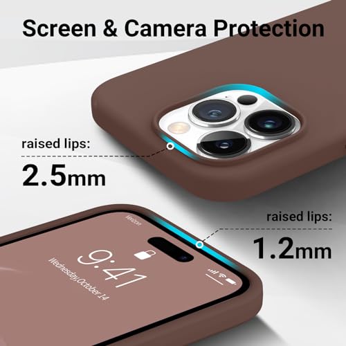 AOTESIER Compatible with iPhone 15 Pro Max Case, Full Body Food-Grade Silicone Wear-Resistant, Anti-Drop Protection with Soft Anti-Scratch Microfiber Lining Phone Case, Chocolate - Image 4