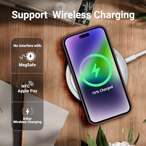 AOTESIER Compatible with iPhone 15 Pro Max Case, Full Body Food-Grade Silicone Wear-Resistant, Anti-Drop Protection with Soft Anti-Scratch Microfiber Lining Phone Case, Chocolate - Image 3