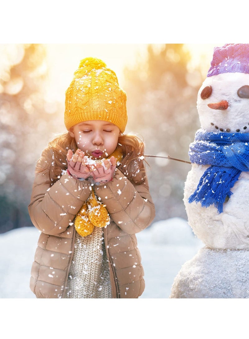 Captaintech 2 Pairs Children's Kids Half Finger Gloves Kids Warm Winter Gloves Fingerless Knitted Warm Winter Gloves for Boy Girl - Image 4