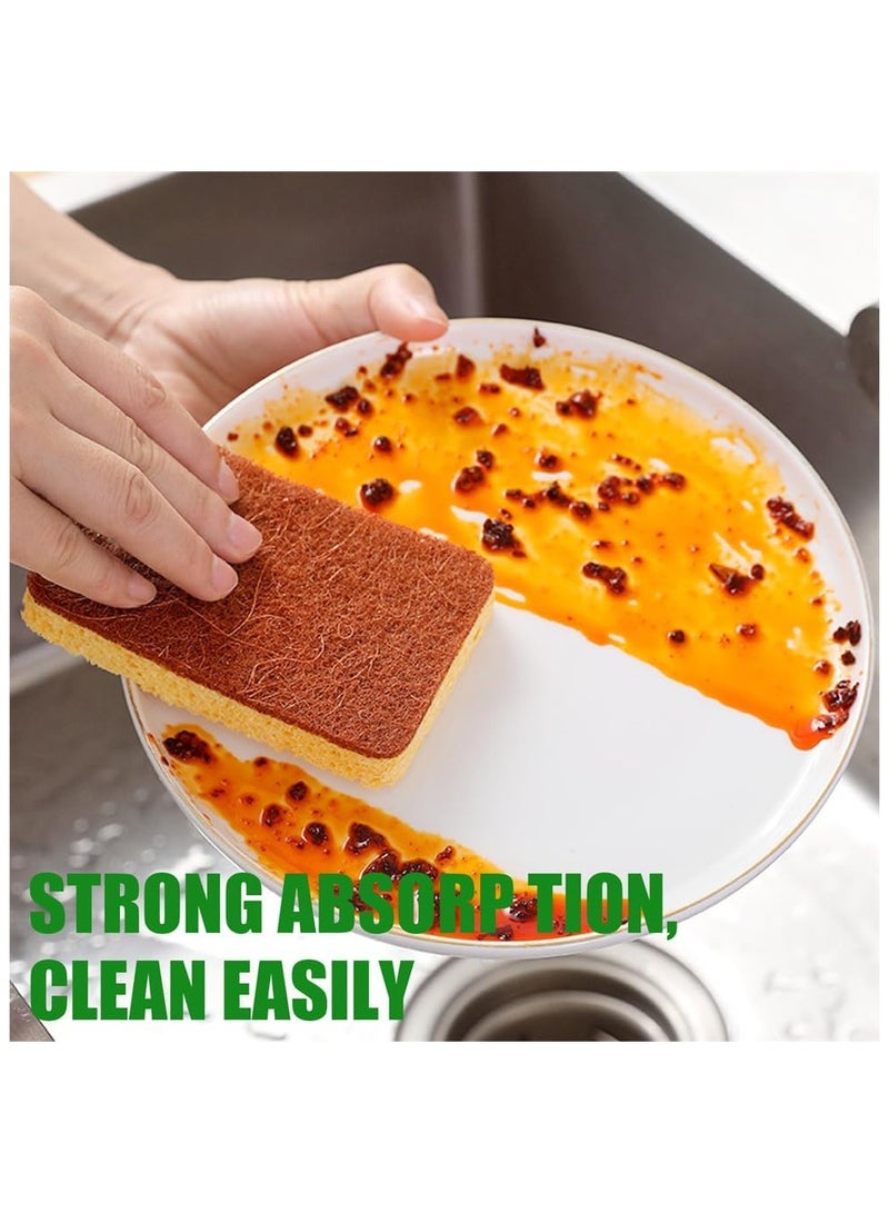 Natural Kitchen Sponges, Plant-Based Biodegradable  Dish Sponge, Eco Friendly Sponges for Dishes, Non-Scratch Scouring Pad for Kitchen Countertops, Bathtubs, Tiles, and More (10 Pack) - Image 4
