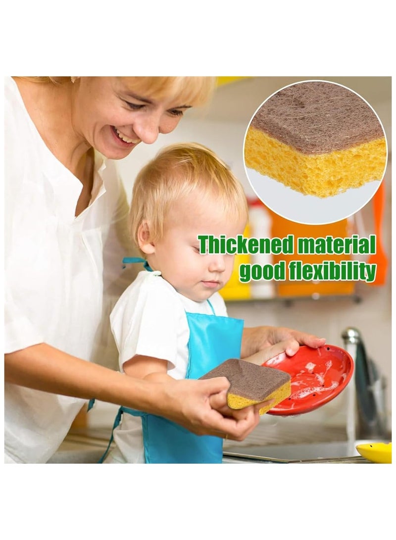 Natural Kitchen Sponges, Plant-Based Biodegradable  Dish Sponge, Eco Friendly Sponges for Dishes, Non-Scratch Scouring Pad for Kitchen Countertops, Bathtubs, Tiles, and More (10 Pack) - Image 2
