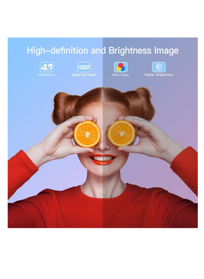 شوان باد جهاز عرض ذكي محمول مزود بخاصية التركيز التلقائي، بقوة 26000 لومن، يدعم دقة 1080 بكسل الأصلية، ودقة 4K، مثالي للسينما المنزلية الخارجية، مع حامل ثلاثي القوائم - Image 4