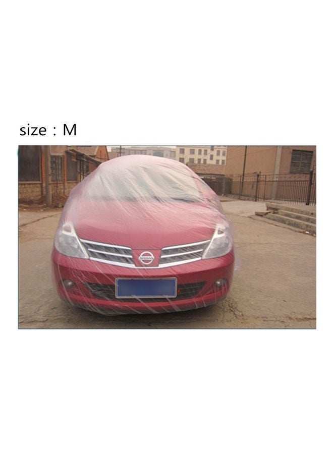 MUNTAQI 3 Size LDPE Film Outdoor Clear Disposable Full Car Cover Rain/Dust Resistant Garage Universal Temporary - Image 1