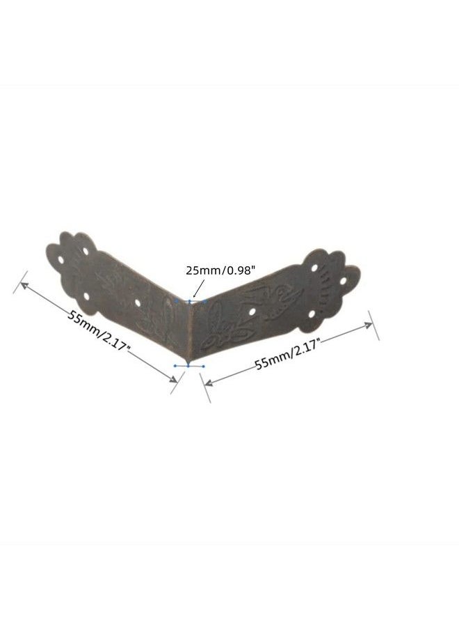 Dophee 4Pcs Vintage Metal Decorative Corner Bracket Corner Protector Guards Edge Cover For Chest Case Box  - Image 3