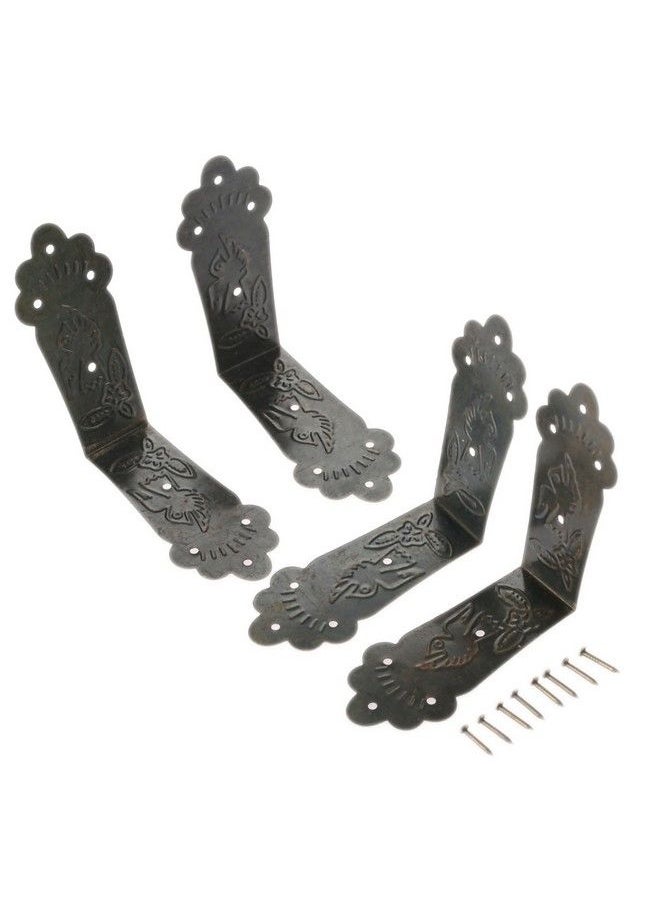 Dophee 4Pcs Vintage Metal Decorative Corner Bracket Corner Protector Guards Edge Cover For Chest Case Box  - Image 1