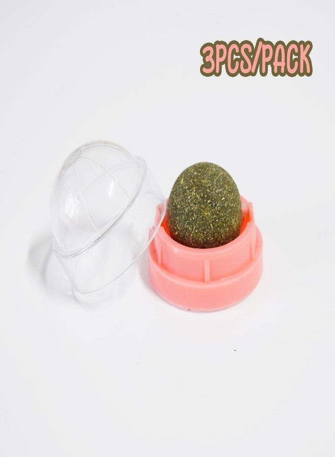 chaekoy Pink Catnip Balls for Cats - 3PCS Wall Catnip Toys Edible Cat Toys for Cat Lick Safe Healthy Kitten Chew Toys Teeth Cleaning Dental Cat Toys - Image 5