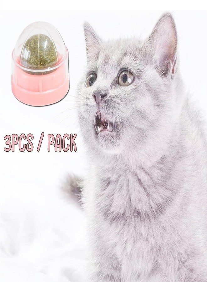 chaekoy Pink Catnip Balls for Cats - 3PCS Wall Catnip Toys Edible Cat Toys for Cat Lick Safe Healthy Kitten Chew Toys Teeth Cleaning Dental Cat Toys - Image 2