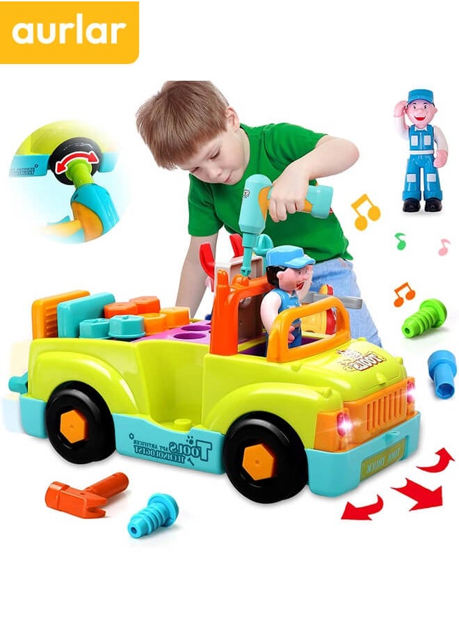 Aurlar - Safe and Fun Multifunctional Tool Truck - Includes Electric Drill, Music, and Lights, the Perfect Gift to Boost Creativity - Image 1