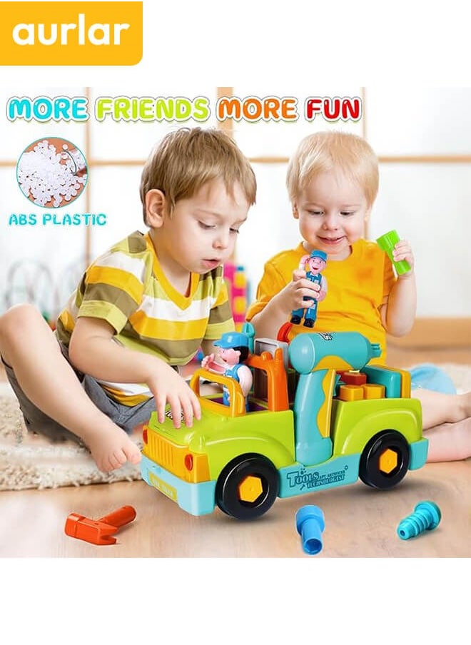 Aurlar - Safe and Fun Multifunctional Tool Truck - Includes Electric Drill, Music, and Lights, the Perfect Gift to Boost Creativity - Image 1