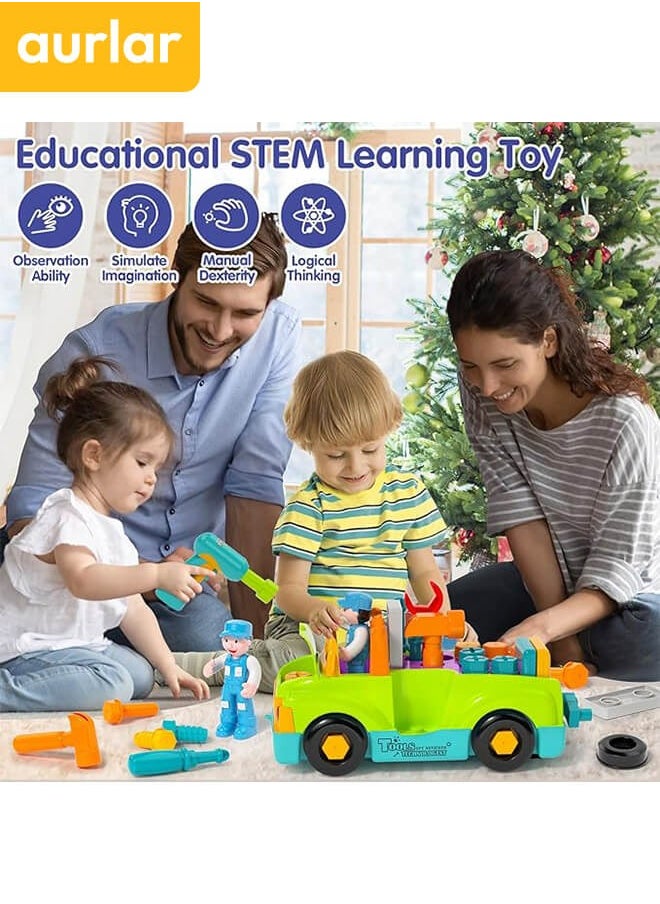 Aurlar - Safe and Fun Multifunctional Tool Truck - Includes Electric Drill, Music, and Lights, the Perfect Gift to Boost Creativity - Image 1