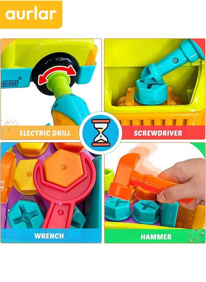 Aurlar - Safe and Fun Multifunctional Tool Truck - Includes Electric Drill, Music, and Lights, the Perfect Gift to Boost Creativity - Image 1