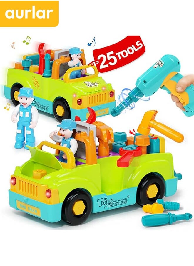Aurlar - Safe and Fun Multifunctional Tool Truck - Includes Electric Drill, Music, and Lights, the Perfect Gift to Boost Creativity - Image 1