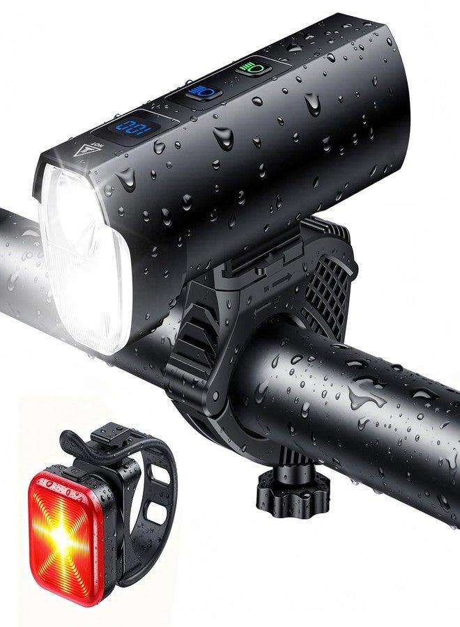 ONVIAN Bike Light for Night Riding, USB Rechargeable Super Bright Bike Headlight and Taillight, IPX5/IP64 Waterproof Bicycle Lights, 13+5 Modes Bicycle Lights Front and Back Set for Adult Kid - Image 1