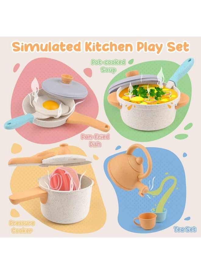 Dreamon Pretend Play Kitchen Accessories Toys, Pots and Pans Utensils Playset for Kids, Cooking Play Set Gift for Toddlers Boys and Girls 2 3 4 5 Years Old - Image 3