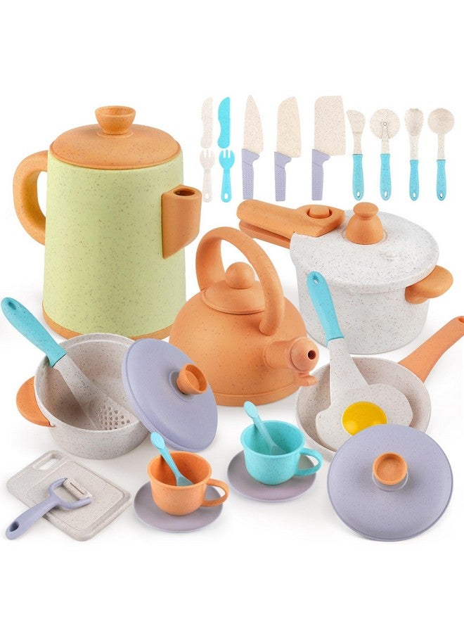 Dreamon Pretend Play Kitchen Accessories Toys, Pots and Pans Utensils Playset for Kids, Cooking Play Set Gift for Toddlers Boys and Girls 2 3 4 5 Years Old - Image 1