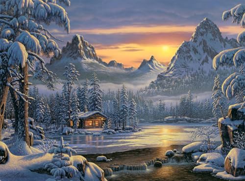 Buffalo Games Kim Norlien Evening on Mountain Lake 1000 Piece Jigsaw Puzzle for Adults Challenging Puzzle Perfect for Game Nights Finished Size is 2675 x 1975