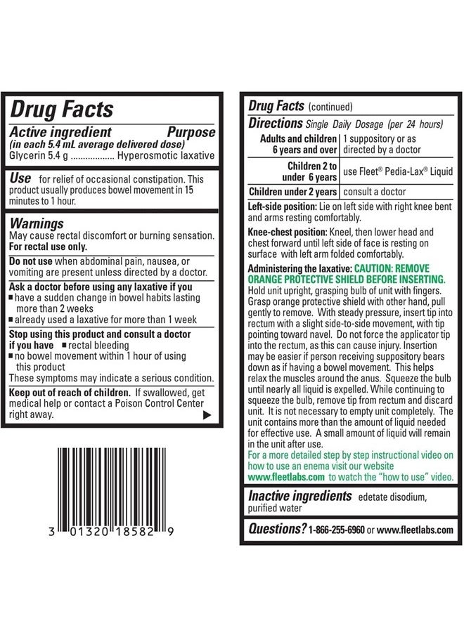 Fleet - Liquid Glycerin Suppositories for Adult Constipation, 4 Suppositories, 7.5 ml (Pack of 3) - Image 1