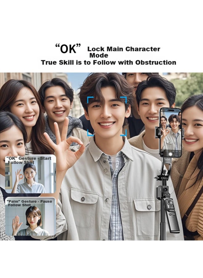 Miniso Miniso Smart Selfie Stick With Ai Follow-up Cloud Platform New Four-axis Stabilization Face Tracking 360 Rotation Travel Portable Live Photo Vlog Artifact  - Image 2