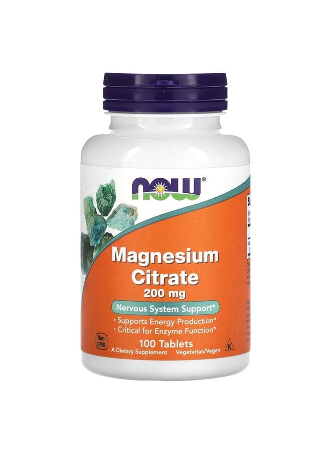 now Magnesium Citrate, 200 mg, 100 Tablets  - Image 1