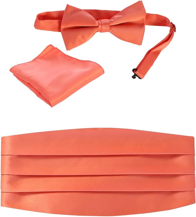 Gioberti Kids/Boys' Adjustable Satin And Paisley Cummerbund Set With Formal Bow Tie and Pocket Square - Image 1