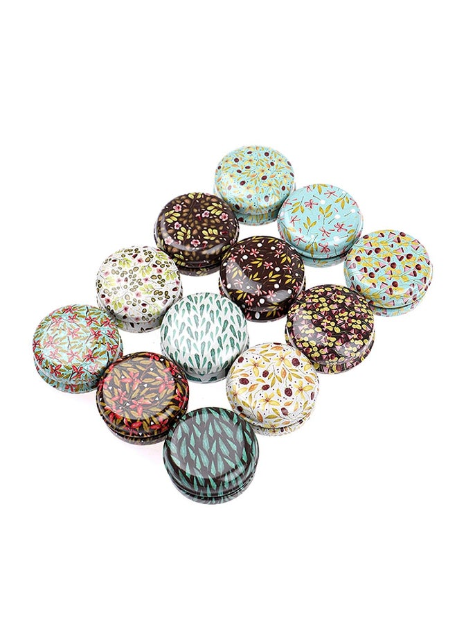 Rarapop 12 Pack Reusable Mini Round Tinplate Candle Tin Jars with Lids 20ml Small Vintage Travel Tin Cans Refillable Empty Container Bottle for Lip Balm Salve Eye Shadow Powder - Image 3