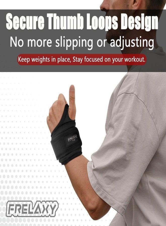 Frelaxy Wrist Weights with Thumb Loops Lock for Men Women 1lb*2 2lbs*2 3lbs*2 Ankle Weights Weighted Gloves for Running Strength Training Yoga Walking Exercises (Black, 1 lb x 2) - Image 3
