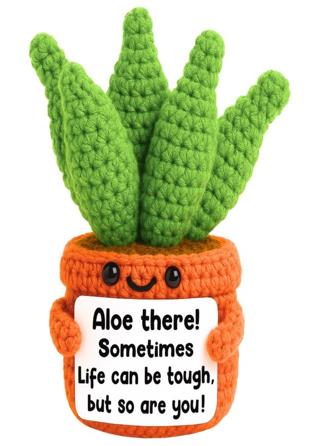 GiftMark Positive Crochet Aloe Vera Emotional Crochet Plant So are You Mothers Day Birthday Gifts for Women Mom Inspirational Gift for Friend Coworkers Teacher - Image 1