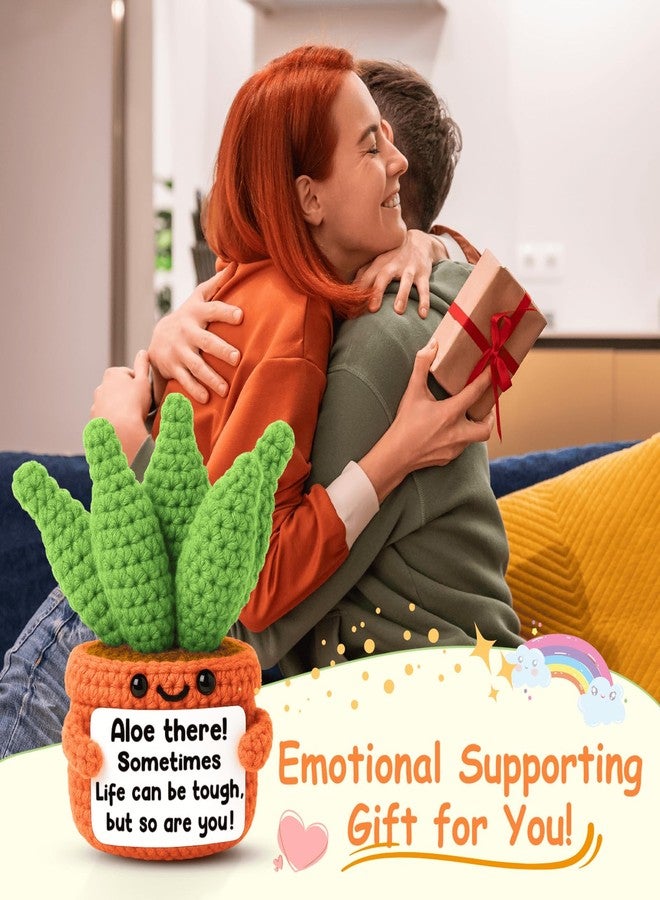 GiftMark Positive Crochet Aloe Vera Emotional Crochet Plant So are You Mothers Day Birthday Gifts for Women Mom Inspirational Gift for Friend Coworkers Teacher - Image 5