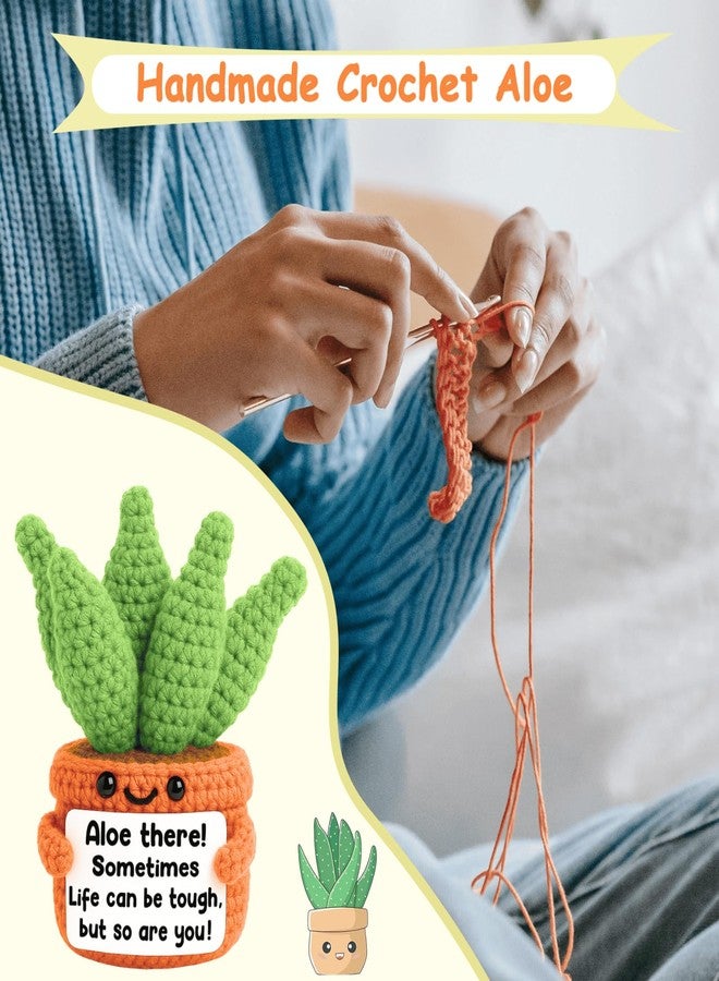 GiftMark Positive Crochet Aloe Vera Emotional Crochet Plant So are You Mothers Day Birthday Gifts for Women Mom Inspirational Gift for Friend Coworkers Teacher - Image 4