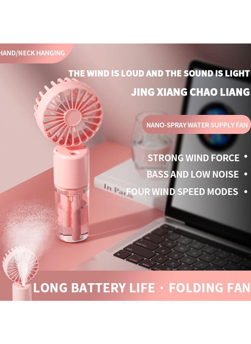 General - Handheld Fan, Rechargeable Mist Handheld Fan, Portable Mini Mist Fan Multi-Purpose, 4 Speed and 20ml Mist and 90° Foldable USB Personal Water Fan, Suitable for Travel Office Outdoor - Image 1