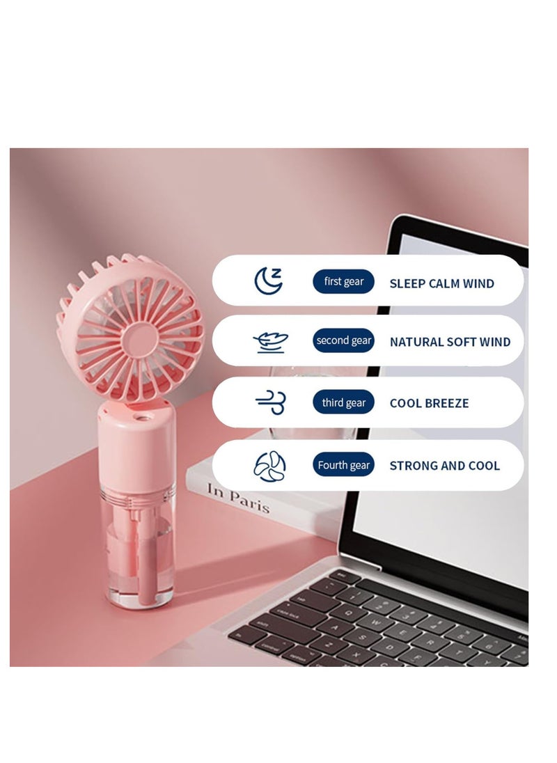 General - Handheld Fan, Rechargeable Mist Handheld Fan, Portable Mini Mist Fan Multi-Purpose, 4 Speed and 20ml Mist and 90° Foldable USB Personal Water Fan, Suitable for Travel Office Outdoor - Image 1