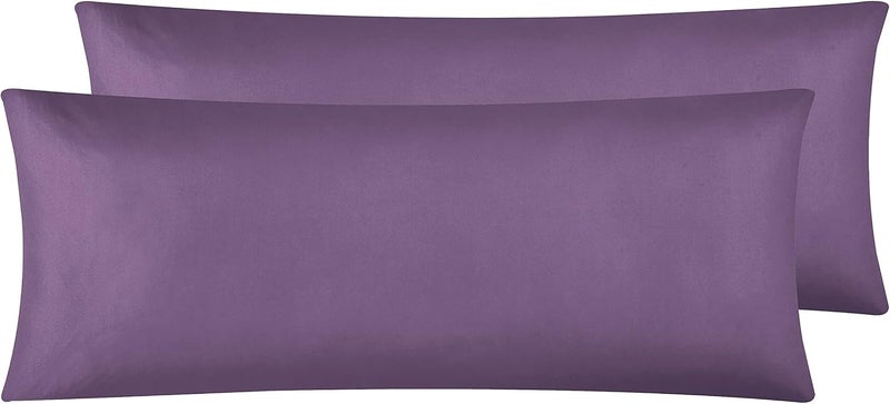 EVOLIVE New Soft Brushed Premium Microfiber Body Pillow Cover 21"x54" Pillowcases with Zipper Closure Set of 2 (Body Pillow Cover 21"x54" Pack of 2, Lavender) - Image 1