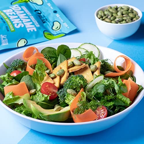 The Only Bean Crunchy Dry Roasted Edamame Snacks (Sea Salt), Healthy High Protein(11g) Keto Food, Low Carb Gluten Free Office Vegan Food 100 Calorie Snack Pack, 0.9oz 10 Pack - Image 4
