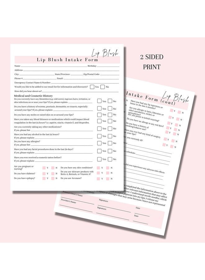 Lashicorn Lip Blush Consent Form, Intake Form, Aftercare Form | 75 Pack | 8.5x11" inch Paper Size Form | 25 Consent Forms, 25 Client Intake Forms, 25 Aftercare Forms - Image 4
