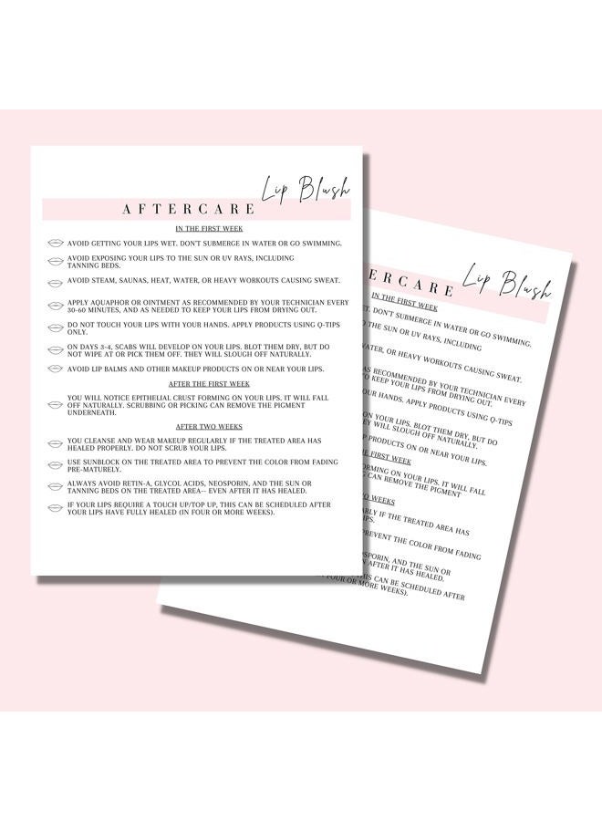 Lashicorn Lip Blush Consent Form, Intake Form, Aftercare Form | 75 Pack | 8.5x11" inch Paper Size Form | 25 Consent Forms, 25 Client Intake Forms, 25 Aftercare Forms - Image 5