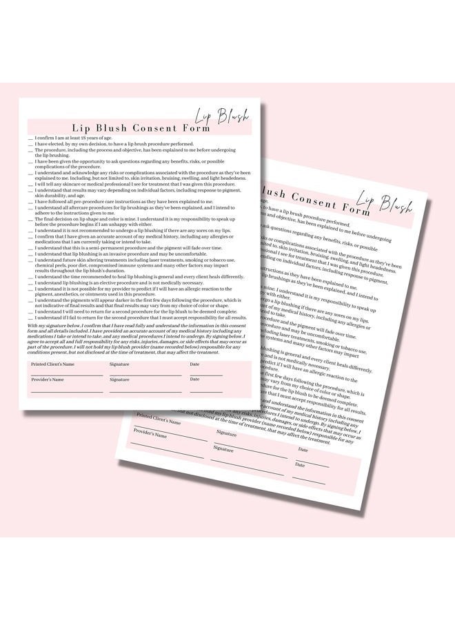 Lashicorn Lip Blush Consent Form, Intake Form, Aftercare Form | 75 Pack | 8.5x11" inch Paper Size Form | 25 Consent Forms, 25 Client Intake Forms, 25 Aftercare Forms - Image 3