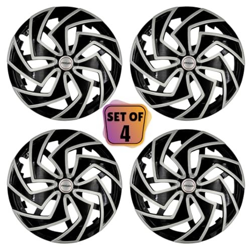 Prigan Wheel Cover for Hyundai Venue E 15 Inch Silver Black Wheel Cap (Available in 12,13,14,15,16 Inch) (Set of 4 Pcs) (Press Fitting) Model- Spider DC-15 - Image 2